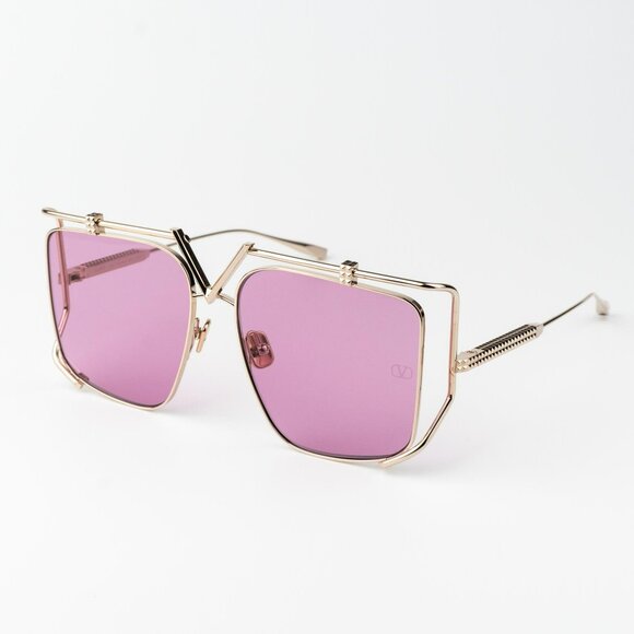 Valentino Men Sunglasses Titanium Gold Pink Oversized Square V - LIGHT VLS-116C - Picture 1 of 15